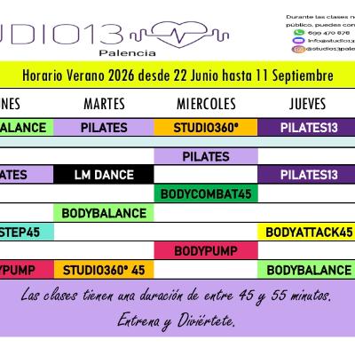 HORARIO VERANO 2026